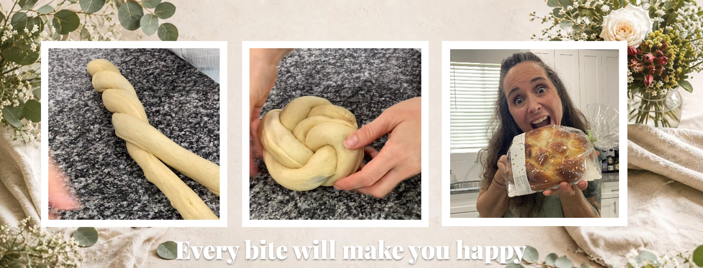 Artisan baking process showing handcrafted dough shaping and a happy baker by Schwadis Kitchen